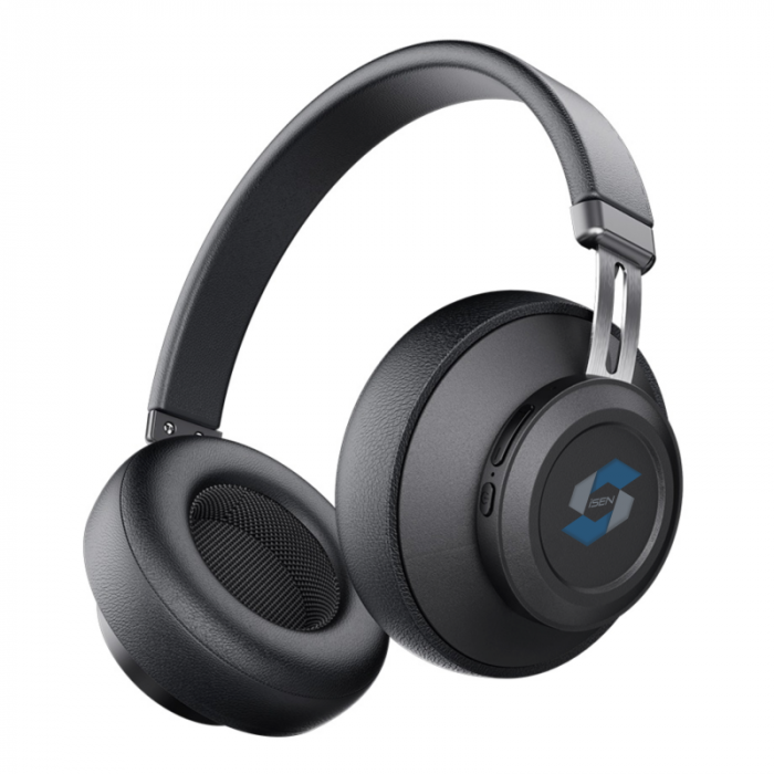iSEN HL1 Fekete Vezeték nélküli Over-Ear Fejhallgató, Bluetooth v5.0, Mikrofon, USB Type-C, 300mAh [2]