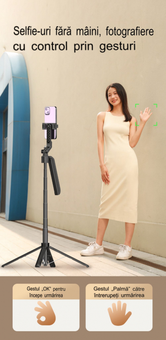 FUNSNAP A6 AI Felismerés Intelligens Követő Gimball, 360 fokos követés, mobilfotózás, élő közvetítés, rázkódásgátló tartó [5]