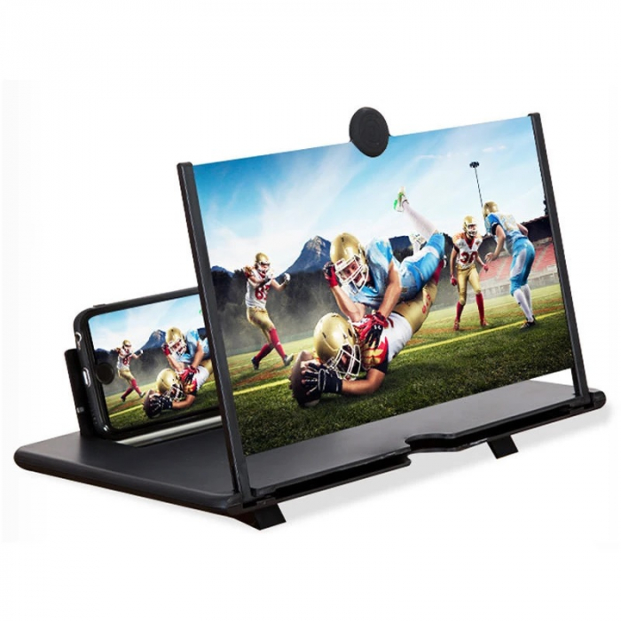 Húzható nagyító mobiltelefonhoz iSEN 3D Phone Magnifying Glass Fekete, 12", Szemvédelem, Szilikon védelem, Állítható talp [2]