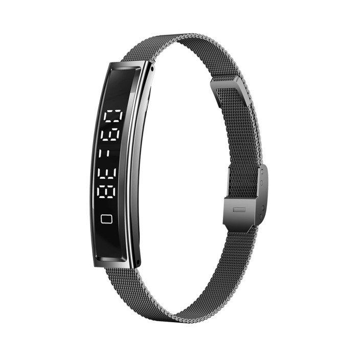 Okoskarkötő iSEN B3, Fekete, Rozsdamentes acél, 18mAh, Pulzusszám- és Vér-oxigénszint Mérő, Alvás- és Tevékenységkövetés, Női Egészség, Mesterséges Intelligencia Asszisztens, Mágneses Töltés [2]