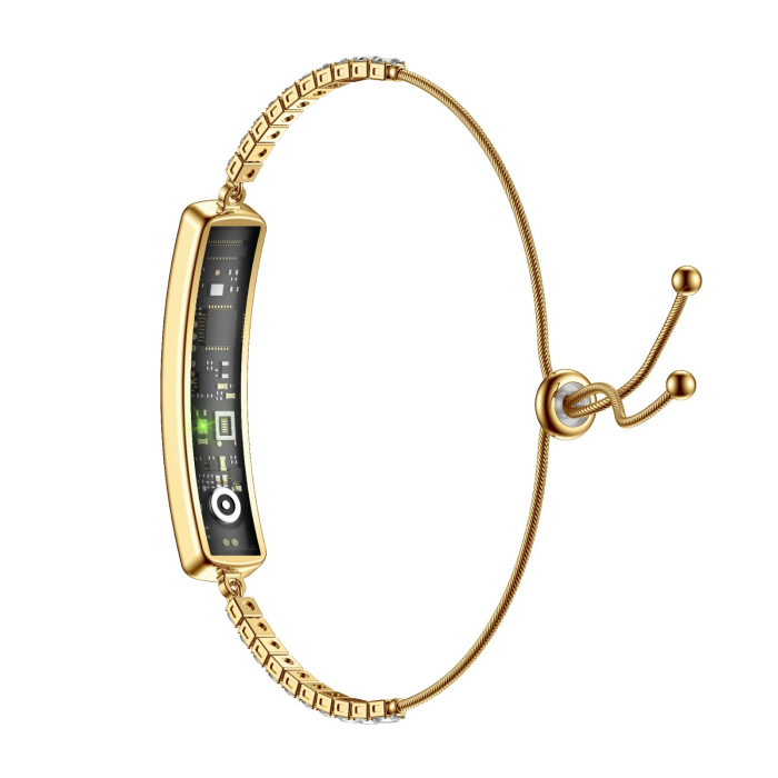 iSEN B5 Okoskarkötő, Arany, Rozsdamentes acél, 18mAh, Pulzusszám & Véroxigén monitorozás, Alvás & Aktivitáskövetés, Női egészség, Mágneses töltés [4]