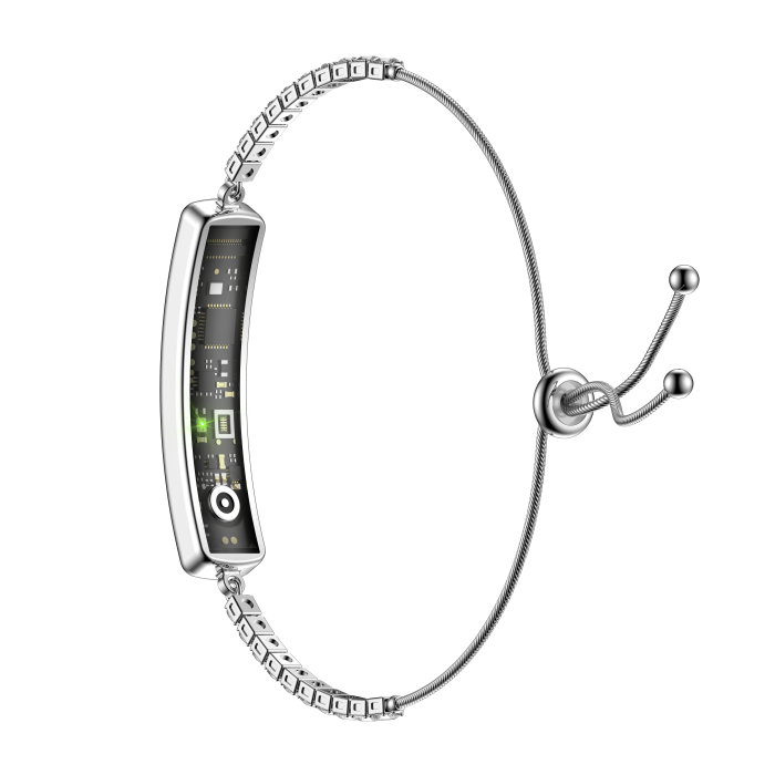 iSEN B5 Okoskarkötő, Ezüst, Rozsdamentes acél, 18mAh, Pulzusszám & Véroxigén monitorozás, Alvás & Aktivitáskövetés, Női egészség, Mágneses töltés [4]