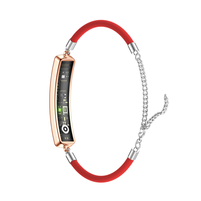 iSEN B5 Okoskarkötő, Vörösarany, Rozsdamentes acél, 18mAh, Pulzusszám & Véroxigén monitorozás, Alvás & Aktivitáskövetés, Női egészség, Mágneses töltés [9]