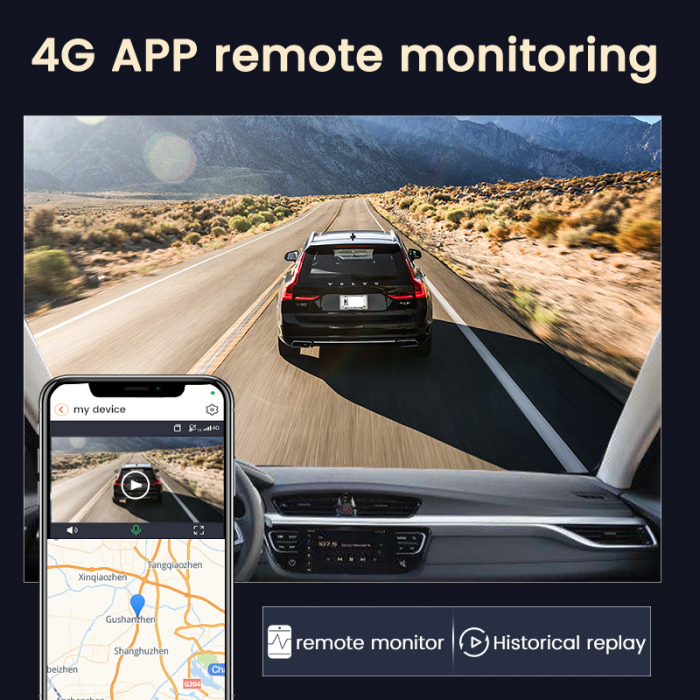 iSEN P87 Autós Kamera, 4G, 1.9", 2K elöl, 1080P hátul, WiFi, GPS+Beidou, 3-tengelyes G-érzékelő, Éjjellátás, Parkolásfigyelés, Hurokfelvétel, Távoli megfigyelés [6]