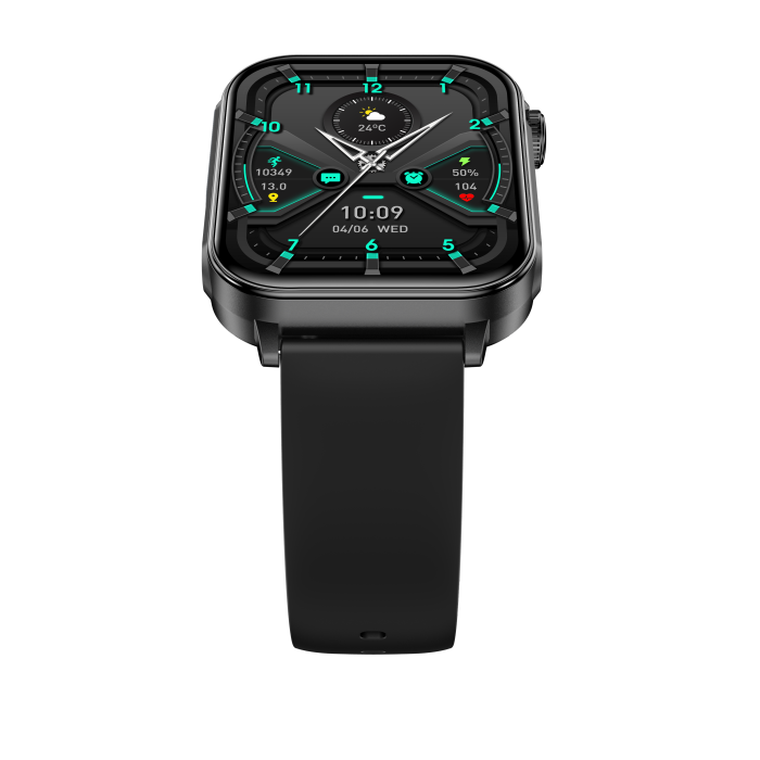 iSEN V96 Okosóra, Fekete, 1.83" HD, Pulzusszám, Vérnyomás, Véroxigén (SpO2), Hívás Funkció, 280 mAh, IP67, Szilikon Szíj, DaFit Alkalmazás, Zenevezérlés, Időjárás, Android 5.2 / iOS 9.0 [20]