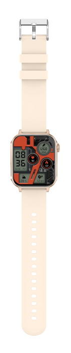 iSEN V96 Okosóra, Krém, 1.83" HD, Pulzusszám, Vérnyomás, Véroxigén (SpO2), Hívás Funkció, 280 mAh, IP67, Szilikon Szíj, DaFit Alkalmazás, Zenevezérlés, Időjárás, Android 5.2 / iOS 9.0 [16]