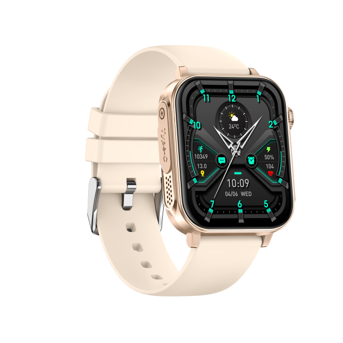 iSEN V96 Okosóra, Krém, 1.83" HD, Pulzusszám, Vérnyomás, Véroxigén (SpO2), Hívás Funkció, 280 mAh, IP67, Szilikon Szíj, DaFit Alkalmazás, Zenevezérlés, Időjárás, Android 5.2 / iOS 9.0 [3]