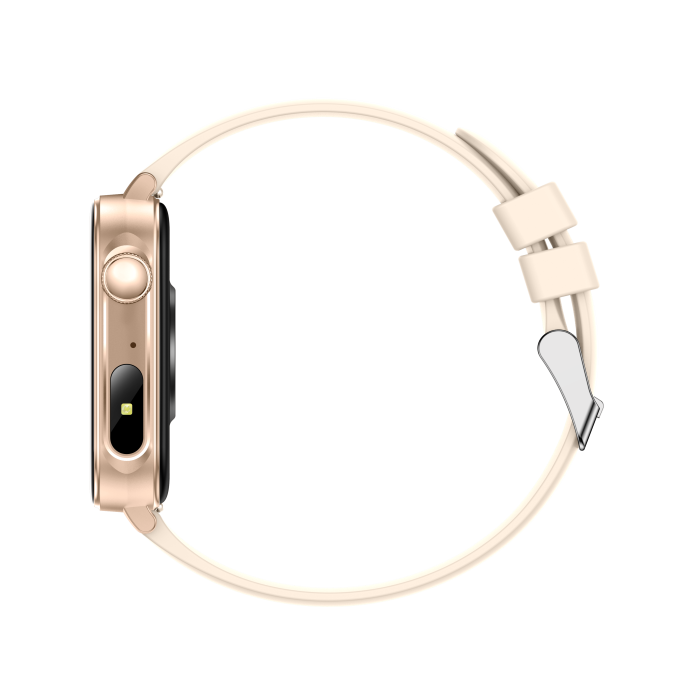 iSEN V96 Okosóra, Krém, 1.83" HD, Pulzusszám, Vérnyomás, Véroxigén (SpO2), Hívás Funkció, 280 mAh, IP67, Szilikon Szíj, DaFit Alkalmazás, Zenevezérlés, Időjárás, Android 5.2 / iOS 9.0 [11]