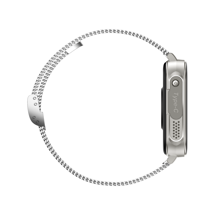 iSEN V96 Okosóra, Szürke, 1.83" HD, Pulzusszám, Vérnyomás, Véroxigén (SpO2), Hívás Funkció, 280 mAh, IP67, Fém Szíj, DaFit Alkalmazás, Zenevezérlés, Időjárás, Android 5.2 / iOS 9.0 [14]