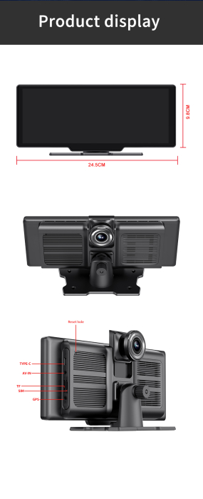 Fedélzeti Navigátor iSEN V9311A DVR, 4G, 10.26", 8GB RAM, 32GB ROM, Nyolcmagos, Android 14, GPS, Vezeték nélküli Apple CarPlay és Android Auto, Tolatókamera [2]