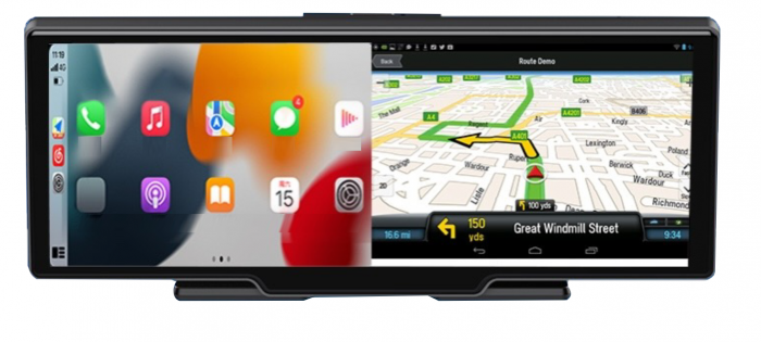 iSEN CP26 DVR műszerfali navigátor, 2K, 10" érintőképernyő, CarPlay és Android Auto vezeték nélküli, WiFi, Parkolásfigyelés, Tolatókamera [2]