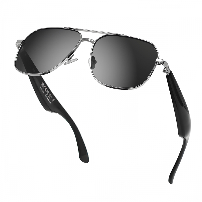 Okos Napszemüveg iSEN GY100, Fekete Lencsék, AI Valós Idejű Fordítás, Polarizált Lencsék, Mikrofon, Kettős Hangszórók, Bluetooth, Zene, Hívások, Hangsegéd, Távirányító Kamera, Mágneses Töltés [6]