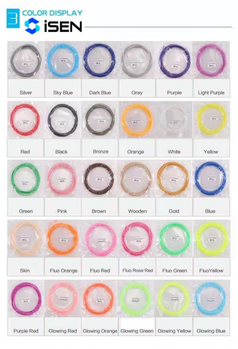 30 darab PLA filament készlet különböző színekben iSEN 3D ceruzahoz, 10 méteres hosszonként [3]