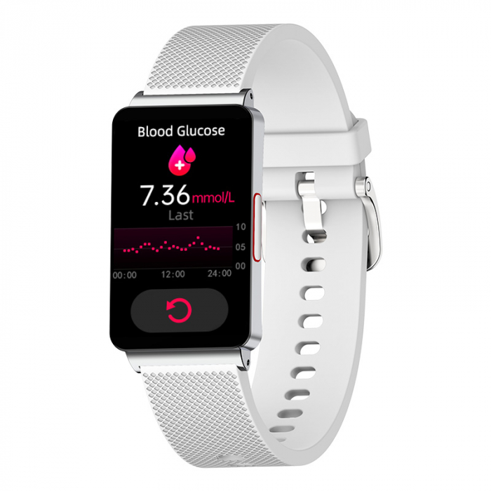 Smartband iSEN EP08 Alb, 1.57", HD, ECG, Glicemie, Ritm cardiac, Presiune sanguina, Oxigen, Monitorizare somn, Bt v5.1, IP67, 210mAh [3]