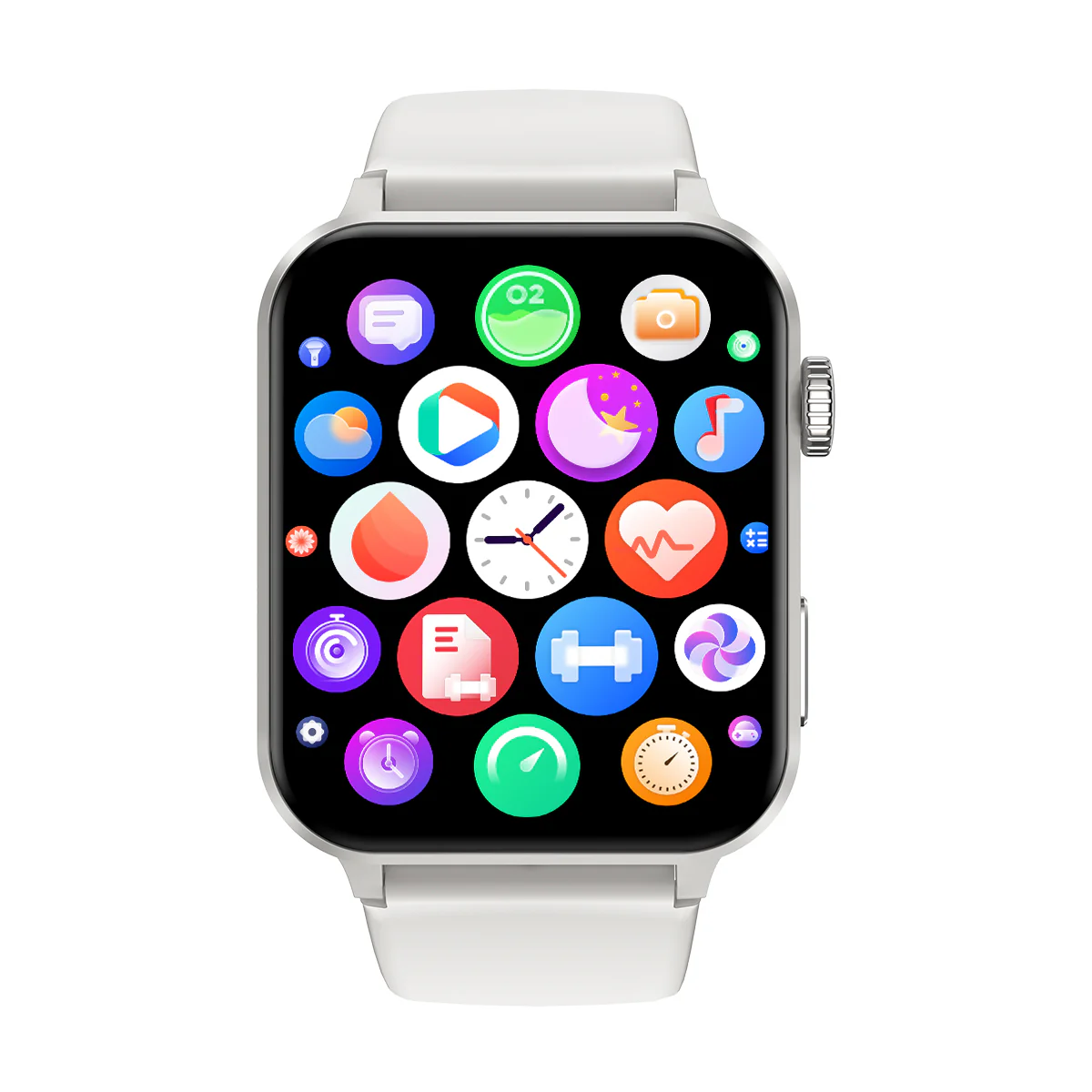 Blackview R30 Max okosóra, Fehér, 1.91" TFT érintőkijelző, Hangasszisztens, LED zseblámpa, Pulzus-, Vér-oxigén-, Alvás- és Nyomásmérés, 450mAh [2]