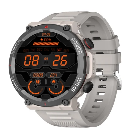Okosóra Blackview W50 Rugged Szürke, 1.39" Érintőképernyő, Testhőmérséklet, Pulzus, SpO2 oxigén, Kalóriaszámláló, Üzenetértesítések, Bluetooth Hívás, IP68, 370mAh [1]