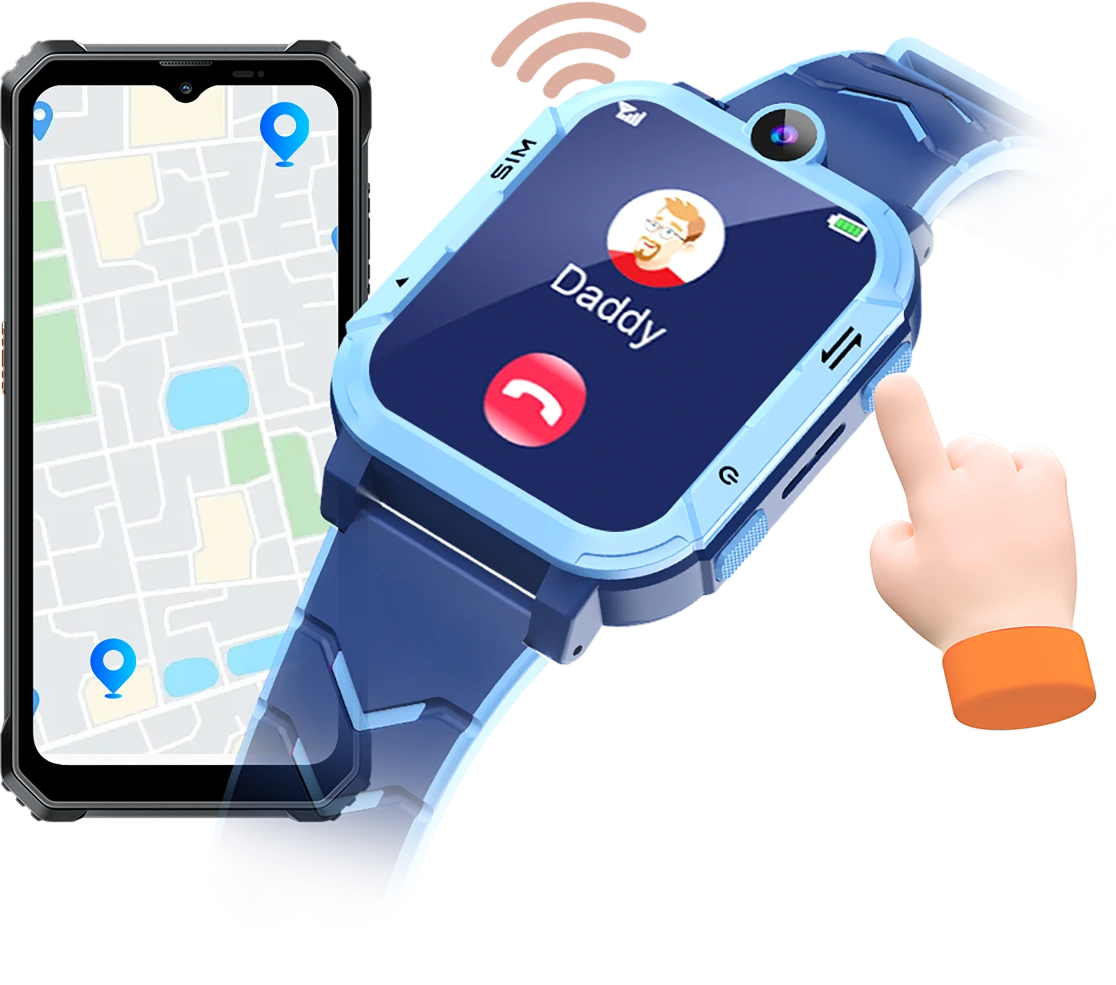 Smartwatch Blackview Z20 Kék, 4G, 1.83'' HD, Szemvédelem, GPS+WiFi+LBS Pozicionálás, 4G Videohívás, Arcfelismerés, SOS, Szülői Felügyelet, 800mAh, Gyerekeknek [2]