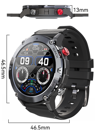 Okosóra Cubot C21, Fekete, 1.32" HD, HRV, ECG, Egészség- és Alvásmonitorozás, Sportmódok, Bluetooth Hívás, 300 mAh, Android 6.0 / iOS 10.0 vagy újabb [2]