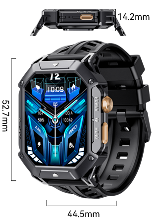 Okosóra Cubot X1 Fekete, 2.13" AMOLED HD, HRV, ECG, Egészség- és Alvásmonitorozás, Sport Módok, Bluetooth Hívás, 850 mAh, Android 9.0 / iOS 9.0 vagy újabb [2]