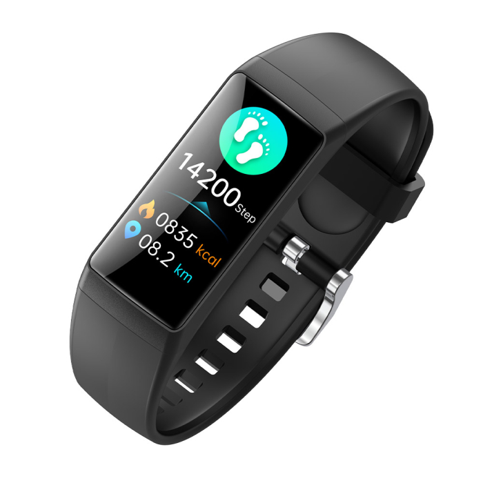 Okosóra iSEN BK05, Fekete, Szilikon, 0.96'' Nagy Felbontású, Bluetooth 5.2, Vércukor/Oxigén/Vérnyomás, Pulzus, Testhőmérséklet, Multi-sport Mód, 10 Nap Készenlét [15]