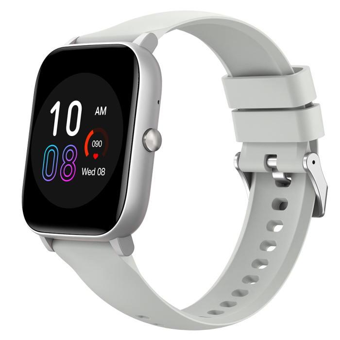 iSEN C09 Okosora, Ezüst, Feher TPU Szij, 1.85" TFT, Pulzus, Vernyomas, Veroxigen (SpO2), EKG, 7 Sport Mod, Hivas & Uzenet Ertesitesek, 200 mAh, Android 5.0 / iOS 10.0 [10]