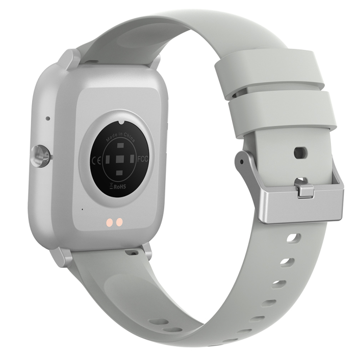 iSEN C09 Okosora, Ezüst, Feher TPU Szij, 1.85" TFT, Pulzus, Vernyomas, Veroxigen (SpO2), EKG, 7 Sport Mod, Hivas & Uzenet Ertesitesek, 200 mAh, Android 5.0 / iOS 10.0 [7]