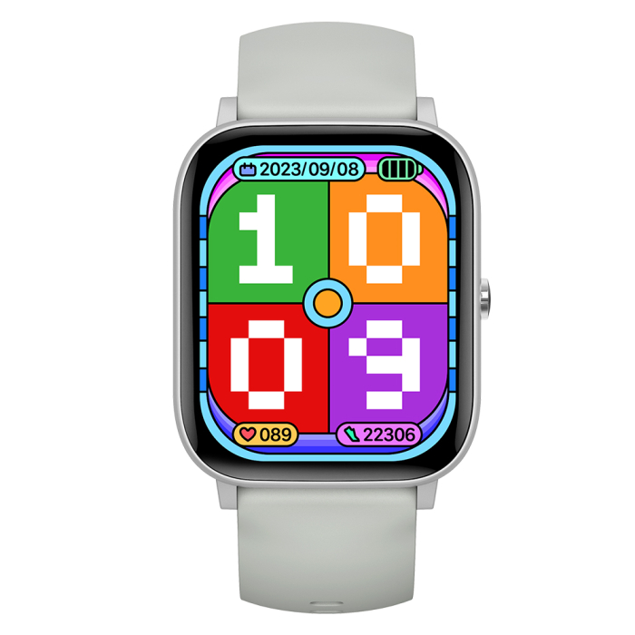 iSEN C09 Okosora, Ezüst, Feher TPU Szij, 1.85" TFT, Pulzus, Vernyomas, Veroxigen (SpO2), EKG, 7 Sport Mod, Hivas & Uzenet Ertesitesek, 200 mAh, Android 5.0 / iOS 10.0 [4]