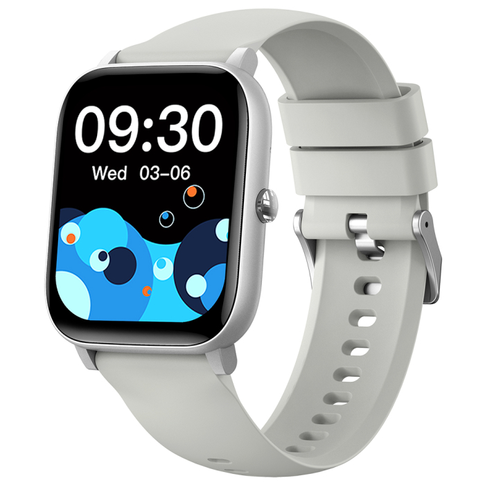 iSEN C09 Okosora, Ezüst, Feher TPU Szij, 1.85" TFT, Pulzus, Vernyomas, Veroxigen (SpO2), EKG, 7 Sport Mod, Hivas & Uzenet Ertesitesek, 200 mAh, Android 5.0 / iOS 10.0 [3]