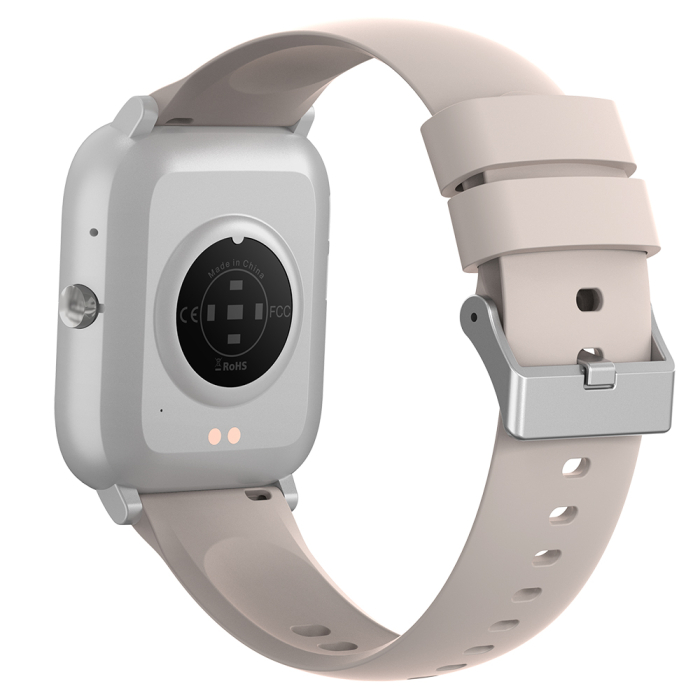 iSEN C09 Okosora, Ezüst, Rózsaszín TPU Szij, 1.85" TFT, Pulzus, Vernyomas, Veroxigen (SpO2), EKG, 7 Sport Mod, Hivas & Uzenet Ertesitesek, 200 mAh, Android 5.0 / iOS 10.0 [7]