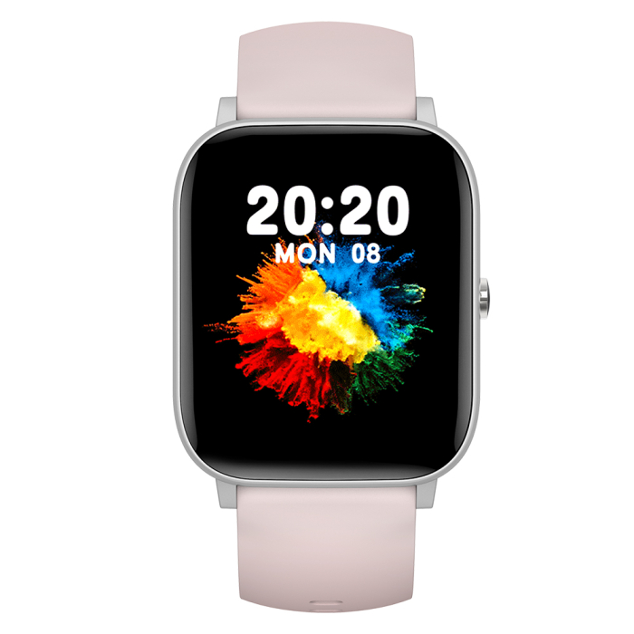 iSEN C09 Okosora, Ezüst, Rózsaszín TPU Szij, 1.85" TFT, Pulzus, Vernyomas, Veroxigen (SpO2), EKG, 7 Sport Mod, Hivas & Uzenet Ertesitesek, 200 mAh, Android 5.0 / iOS 10.0 [4]