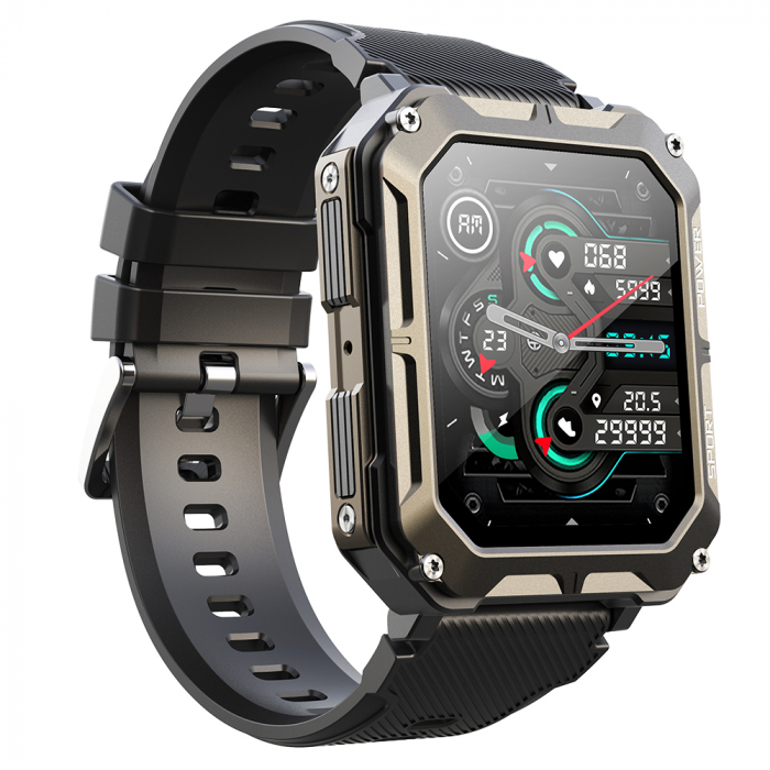 Okosóra iSEN C20 Pro Fekete, 1,83 hüvelykes, Bluetooth hívás, Bluetooth 5.0, pulzusszám, SpO2, 123 sport, Ip68, 380 mAh [5]