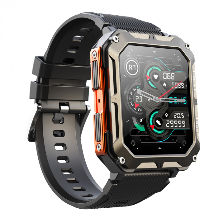 Okosóra iSEN C20 Pro Narancssárga, 1,83 hüvelykes, Bluetooth hívás, Bluetooth 5.0, pulzusszám, SpO2, 123 sport, Ip68, 380 mAh [4]