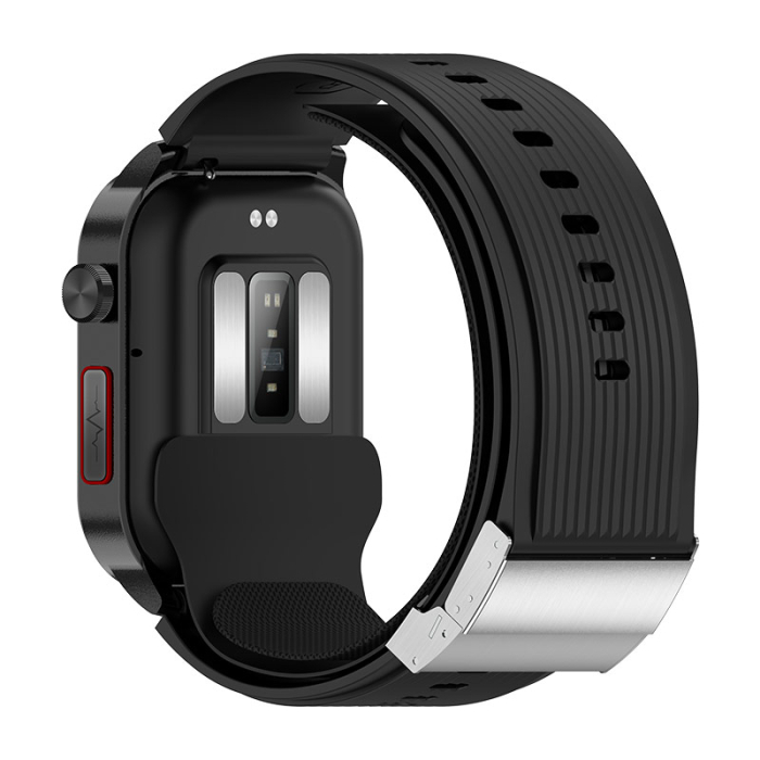 iSEN P300-Pro Okosora, Fekete, Fekete Szilikon Szij, 2.13" AMOLED, Pulzus, SpO2, Vernyomas (Legpumpa), EKG, Homerseklet, Sport Modok, Bluetooth, 300 mAh, Android 8.0 / iOS 10.0 [6]