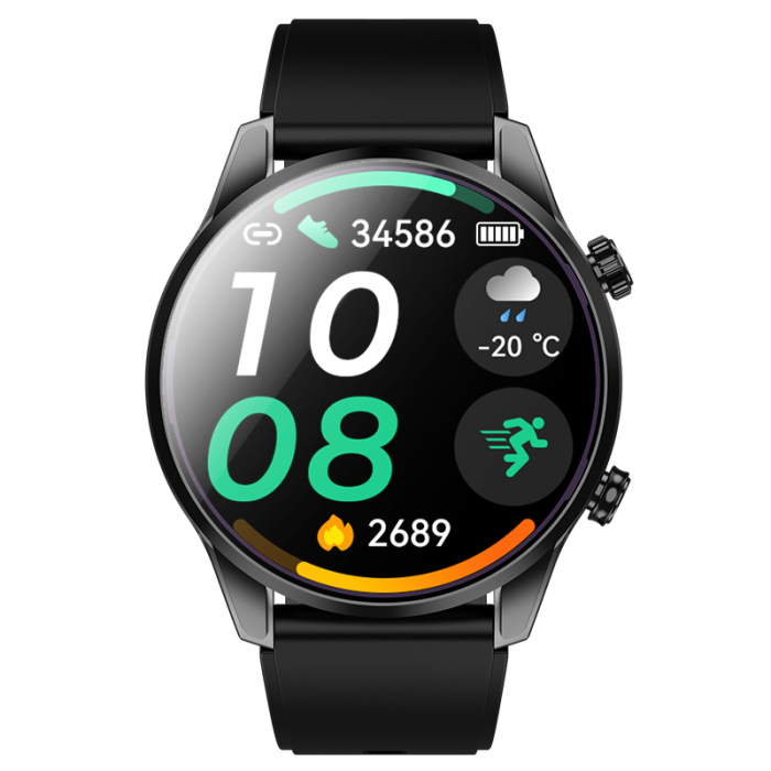 Okosóra iSEN G1000 Fekete, 1.43" AMOLED, Sport módok, GPS és Beidou helymeghatározás, Egészség- és alvásmonitorozás, Bluetooth hívás, Hangasszisztens, Menstruációs monitorozás [2]