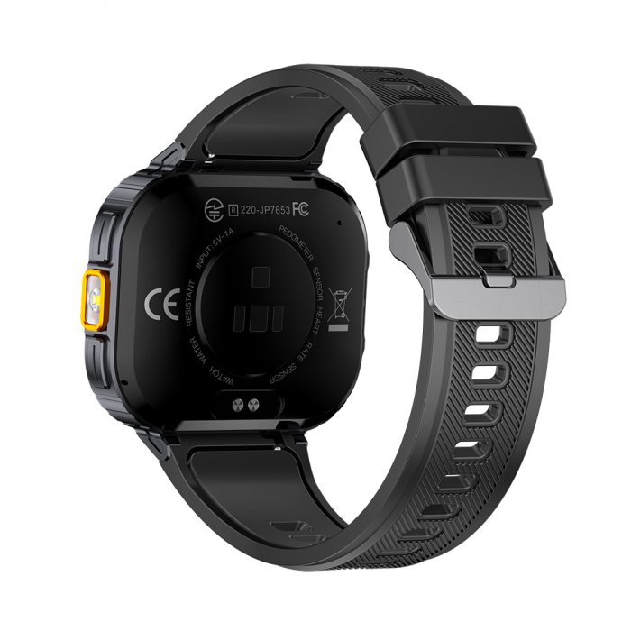 Okosóra iSEN NX23 Fekete, 2,0" HD, HRV, EKG, Egészségügyi funkciók, Sportfunkciók, Bluetooth hívás, Zenevezérlés, Zseblámpa, 400 mAh, Kompatibilis iOS és Android rendszerekkel [12]