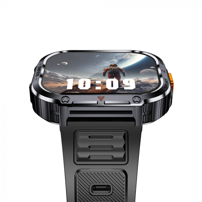 Okosóra iSEN NX23 Fekete, 2,0" HD, HRV, EKG, Egészségügyi funkciók, Sportfunkciók, Bluetooth hívás, Zenevezérlés, Zseblámpa, 400 mAh, Kompatibilis iOS és Android rendszerekkel [8]