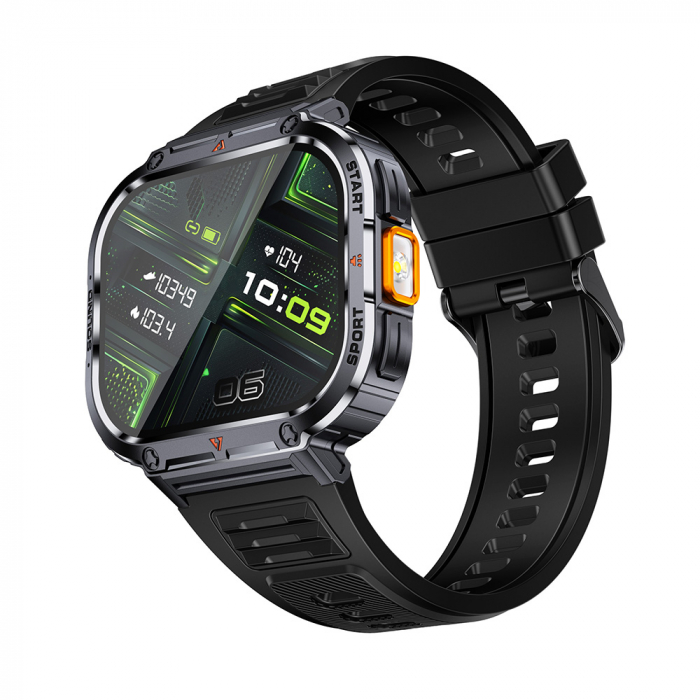 Okosóra iSEN NX23 Fekete, 2,0" HD, HRV, EKG, Egészségügyi funkciók, Sportfunkciók, Bluetooth hívás, Zenevezérlés, Zseblámpa, 400 mAh, Kompatibilis iOS és Android rendszerekkel [4]