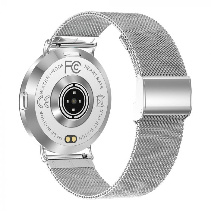 Okosóra iSEN KM88 Ezüst, 1.32" AMOLED, HRV, EKG, Egészségügyi Funkciók, Bluetooth Hívás, Hangasszisztens, iOS és Android Kompatibilis [4]