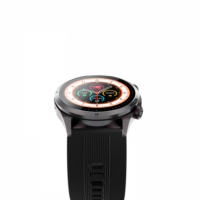 Okosóra iSEN S26 Fekete, 2,06"AMOLED, Légpumpás+légzsákos vérnyomásmérés, ECG, Vércukor, Oxigén, Hőmérséklet és Alvásfigyelés, Sport módok, Bluetooth hívás, Zenevezérlés, Időjárás, NFC, 530mAh [5]