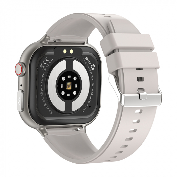 Smartwatch iSEN TK17 Fehér, Szilikon, 1.91" HD, ECG, Szívritmus, Véroxigén, Glükóz, Vérnyomás, Húgysav, BMI, Alváskövetés, Sport Módok, Bluetooth Hívás, Zenevezérlés, Időjárás, 380mAh [4]