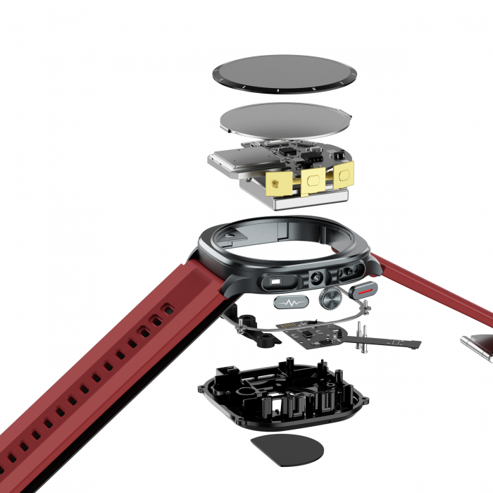 Okosóra iSEN TK65 Piros, 1.43"AMOLED, Inflálható mandzsetta vérnyomásmérő, Sport módok, Egészség- és alvásfigyelés, BT hívás, Zenevezérlés, Időjárás előrejelzés, NFC, 530mAh [9]