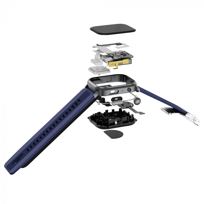 iSEN TK66 Okosóra Kék, 2.06" AMOLED, Légpumpás + Légpárnás Vérnyomásmérő, EKG, Pulzus, Vér Oxigén, Alvás és Egészségfigyelés, Sport Módok, BT Hívás, Zenevezérlés, NFC, 530mAh [9]