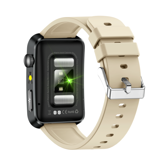 iSEN TK77 Okosóra Fehér, Szilikon, 1.57" HD, EKG, Mikro-Vizsgálat, Vércukor, Húgysav & Zsír Kockázat, BT Hívás, Hangasszisztens, Zseblámpa, SOS, 250mAh [13]