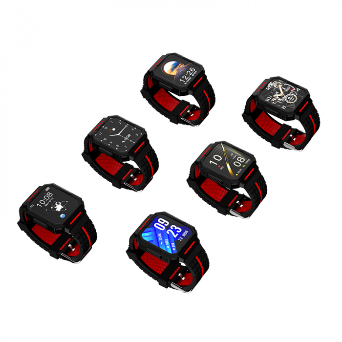 Smartwatch iSEN C1 Negru cu rosu [6]