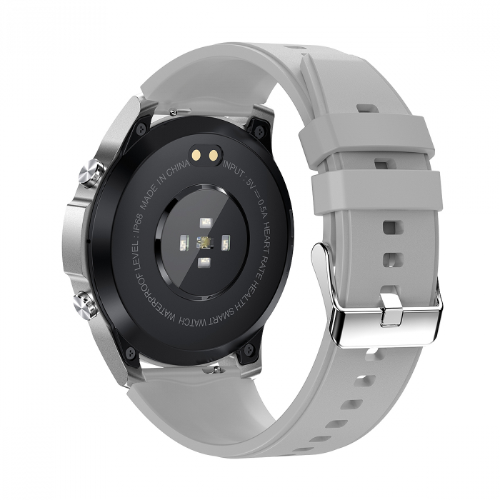 Okosóra iSEN Watch DM50, Ezüst, ezüst szilikon karkötővel, Életfunkciók monitorozása, AMOLED 1.43", Bt v5.0, NFC, IP68, 400 mAh [4]