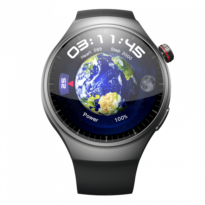 iSEN Watch DM80 Okosóra, 4G, 1.42" AMOLED HD, 2GB RAM + 16GB ROM, Android 8.1, Bt v4.2, Mikrofon, nanoSIM, GPS, Egészségfigyelés, 950mAh, Fekete [3]