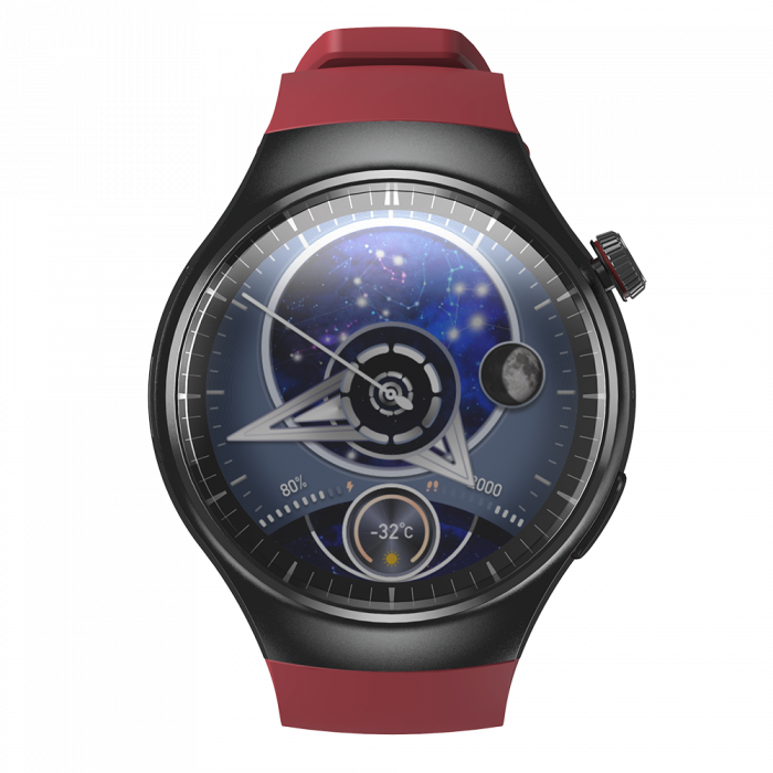 iSEN Watch DM80 Okosóra, 4G, 1.42" AMOLED HD, 2GB RAM + 16GB ROM, Android 8.1, Bt v4.2, Mikrofon, nanoSIM, GPS, Egészségfigyelés, 950mAh, Red [2]