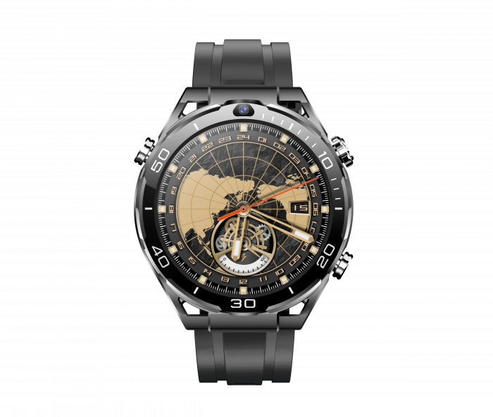 Okosóra iSEN Watch T7, Fekete, 4G, 1,5" AMOLED, HD Dual Kamera, Android 10, 6GB RAM + 128GB ROM, WiFi 5G, GPS, 800mAh, IP67, Szilikon Szíj [3]