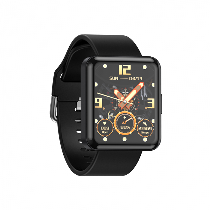 Okosóra iSEN Watch Q333, fekete, IPS 1.7", Pulzus, Vérnyomás, Oxigéntelítettség, Alvásfigyelés, Bt v5.0, IP67, 180mAh [3]