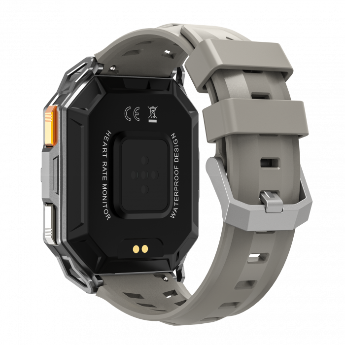 Okosóra iSEN X1 Pro, Szürke szilikon szíj, 2.13" AMOLED HD, HRV, EKG, Egészségügyi monitorozás, Sport funkciók, Bluetooth hívás, 1000 mAh, Android 9.0 vagy iOS 9.0 vagy újabb [6]